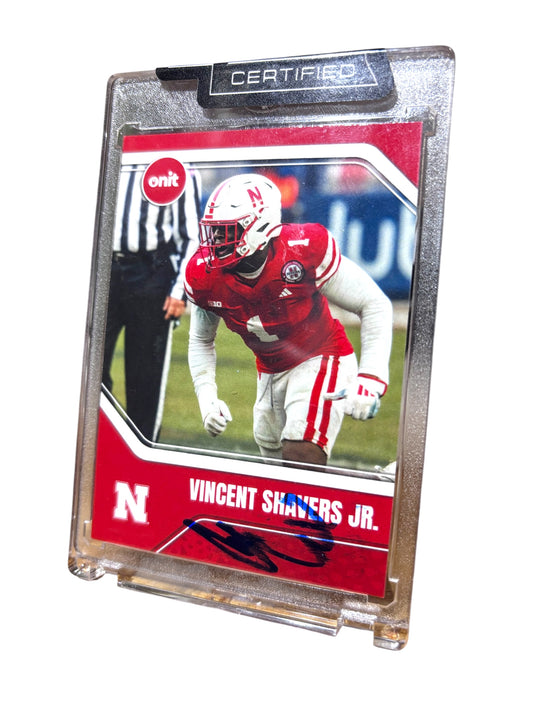 Vicent Shavers Jr. #1 Nebraska Cornhuskers Football Signed Husker Card Certified