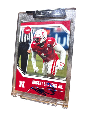 Vicent Shavers Jr. #1 Nebraska Cornhuskers Football Signed Husker Card Certified