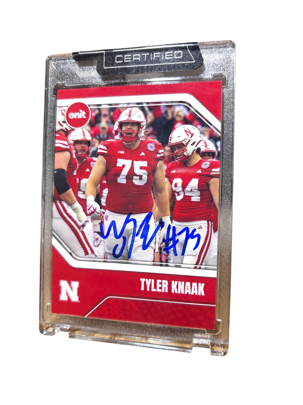 Tyler Knaak #75 Nebraska Cornhuskers Football Signed Husker Card Certified
