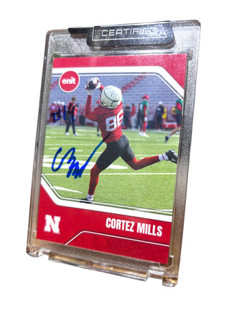 Cortez Mills #86 Nebraska Cornhusker Football Signed Husker Card