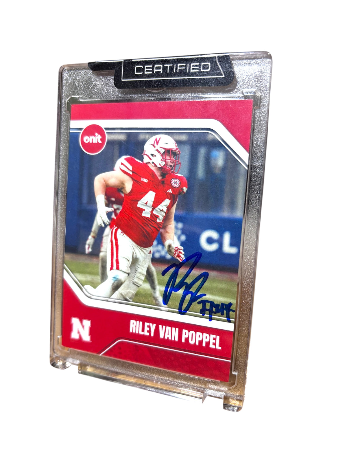 Riley Van Popple #44 Nebraska Cornhusker Football Signed Husker Card Certified