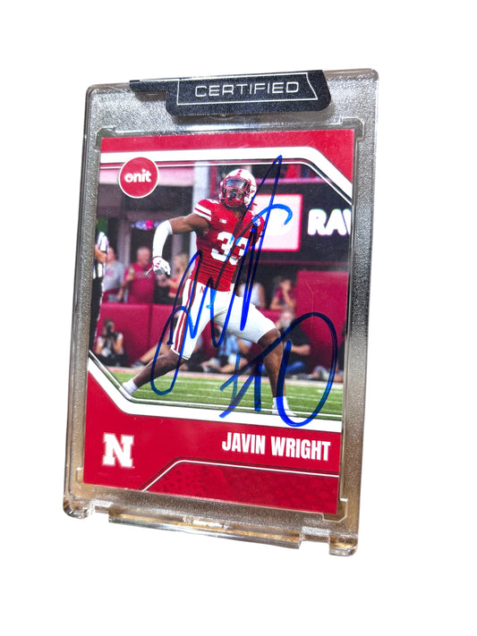 Javin Wright #33 Nebraska Cornhusker Football Signed Husker Card Certified
