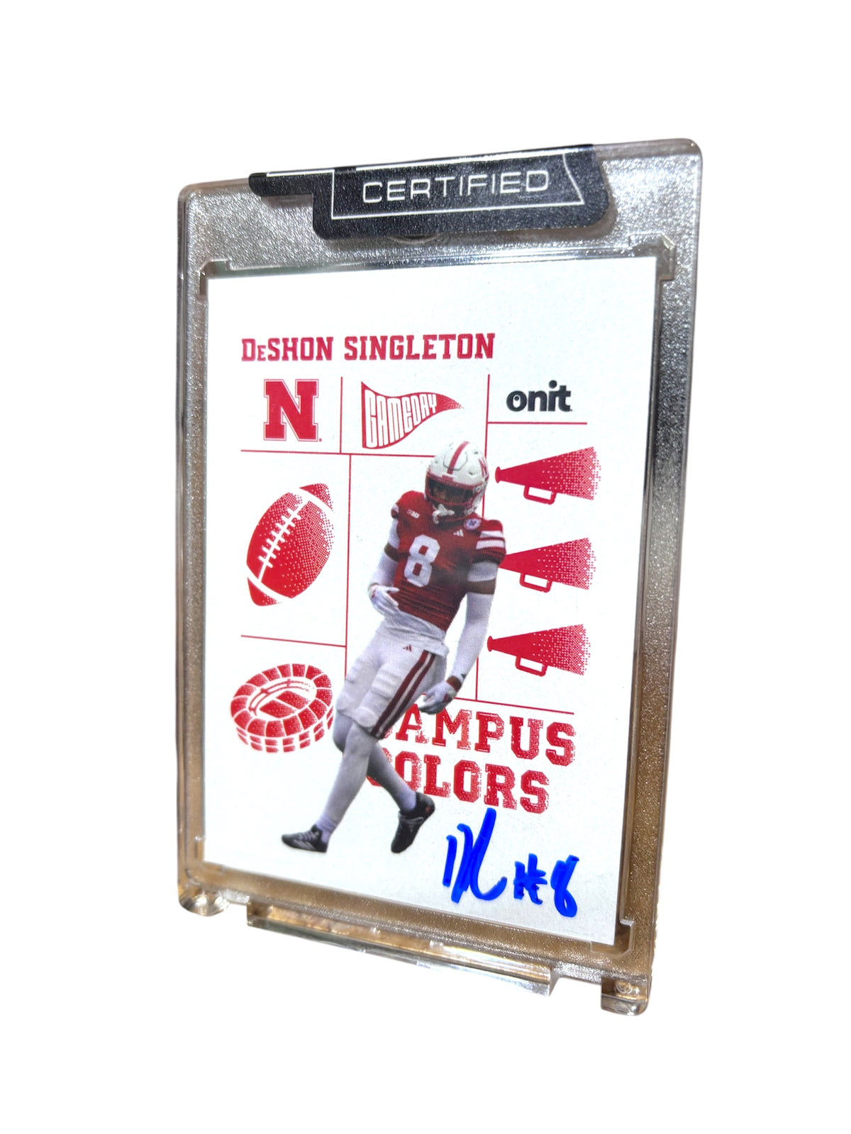 Deshon Singleton #8 Nebraska Cornhusker Football Signed Husker Card Certified
