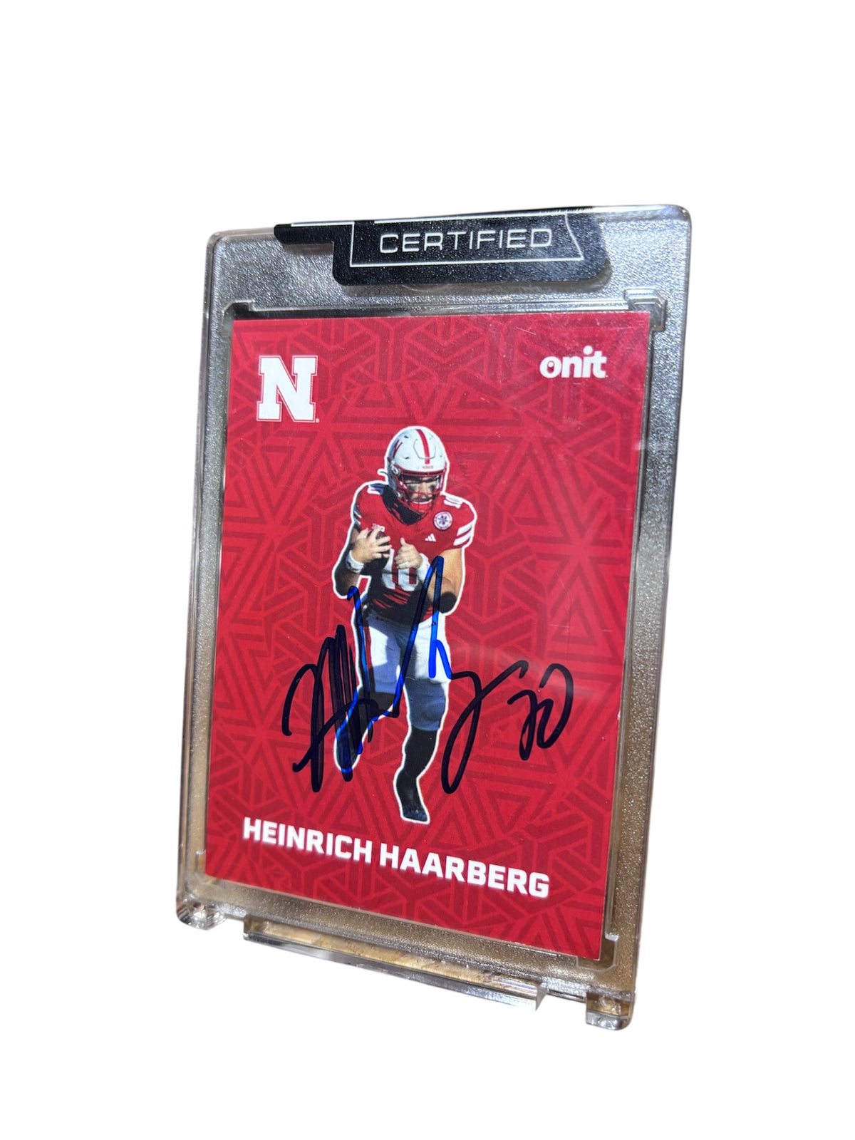 Henrich Haarberg #10 Nebraska Cornhusker Football Signed Husker Card Certified
