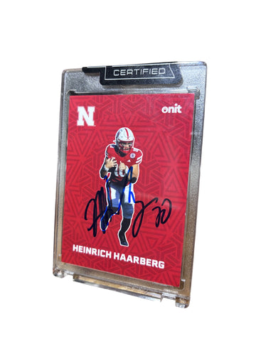 Henrich Haarberg #10 Nebraska Cornhusker Football Signed Husker Card Certified