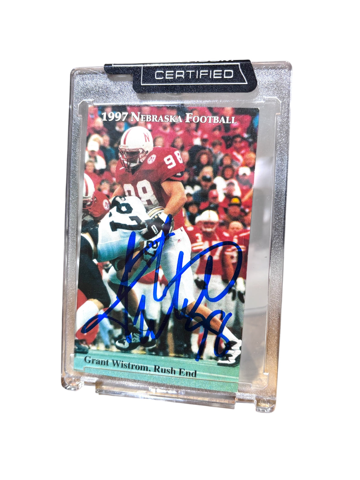 Grant Wistrom #98 Nebraska Cornhuskers Football Signed 1997 Schedule Certified