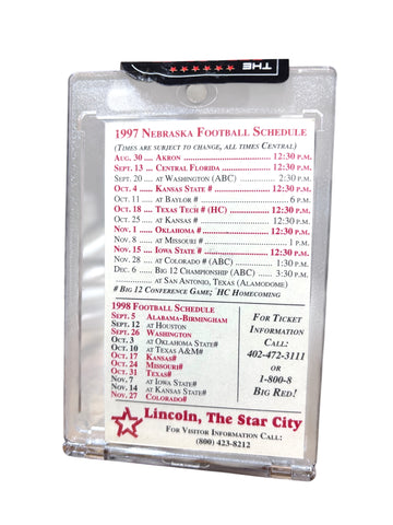 Grant Wistrom #98 Nebraska Cornhuskers Football Signed 1997 Schedule Certified
