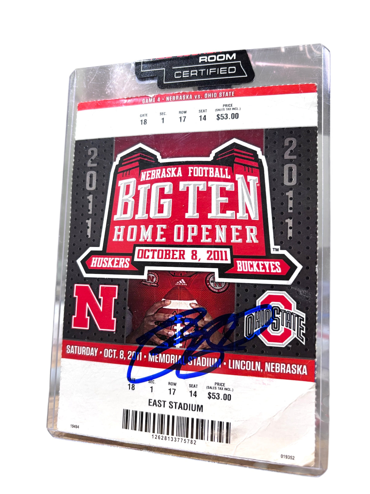 Rex Burkhead #22 Nebraska Cornhusker Football Signed Ticket Stub Greatest Comback In School History