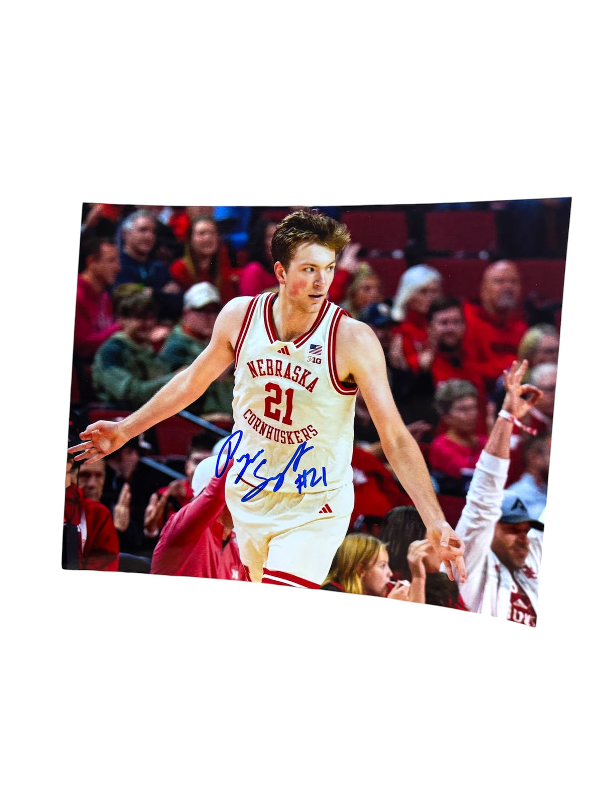 Pryce Sandfort #21 Nebraska Cornhusker Basketball Signed Husker Sweet 16 8x10 Certified