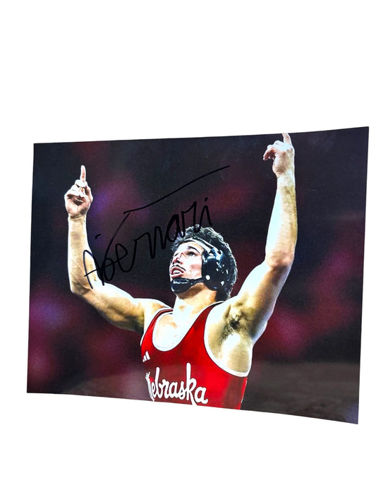 AJ Ferrari HWT Nebraska Cornhusker Wrestling Signed Husker 8x10 Certified