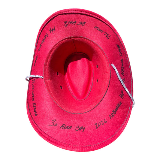 John Cook Signed Nebraska Husker Stat Cowboy Hat – Career Accolades 2026 Hall Of Fame