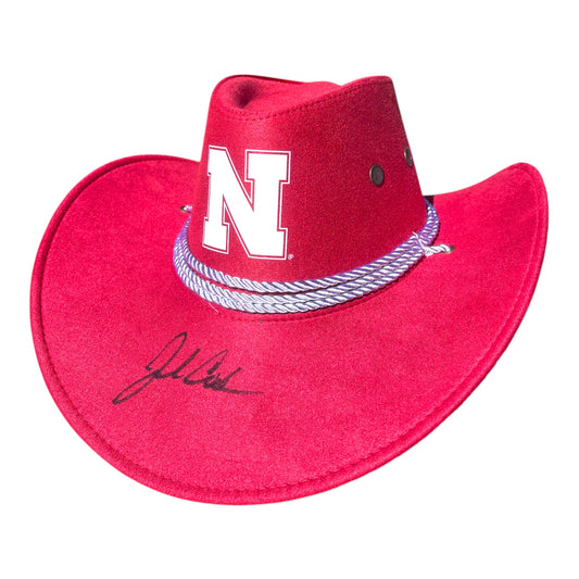John Cook Signed Nebraska Husker Stat Cowboy Hat – Career Accolades 2026 Hall Of Fame
