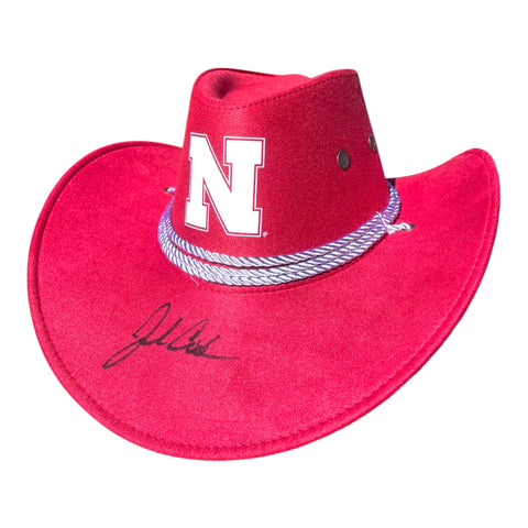 John Cook Signed Nebraska Husker Stat Cowboy Hat – Career Accolades 2026 Hall Of Fame