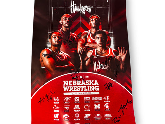 2025 Nebraska Cornhusker Team Signed Wrestling Poster Signed