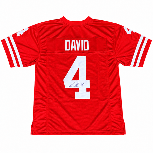 Lavonte David #4 NEBRASKA CORNHUSKERS Custom Football Jersey PSA Certified — straightened product photo