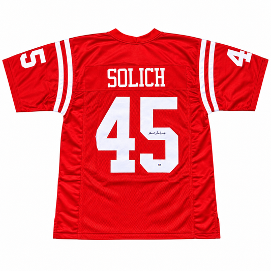 Frank Solich #45 NEBRASKA CORNHUSKERS Custom Throwback Football Jersey PSA Certified — straightened product photo