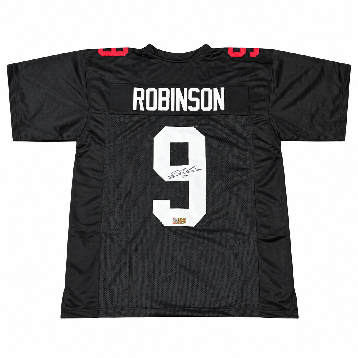 Ty Robinson #9 Signed Nebraska Cornhuskers Blackshirt Football Jersey Certified — full jersey on white