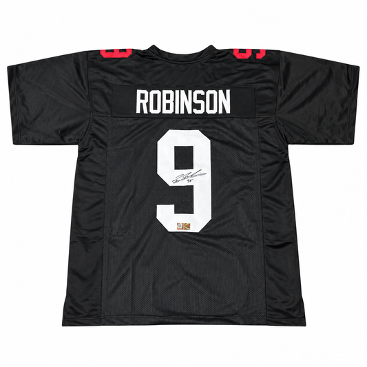 Ty Robinson #9 Signed Nebraska Cornhuskers Blackshirt Football Jersey Certified — full jersey on white