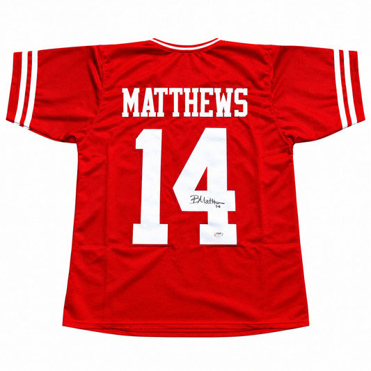 Brice Matthews #14 Nebraska Cornhusker Baseball Signed Custom Jersey PSA Certified — full jersey on white