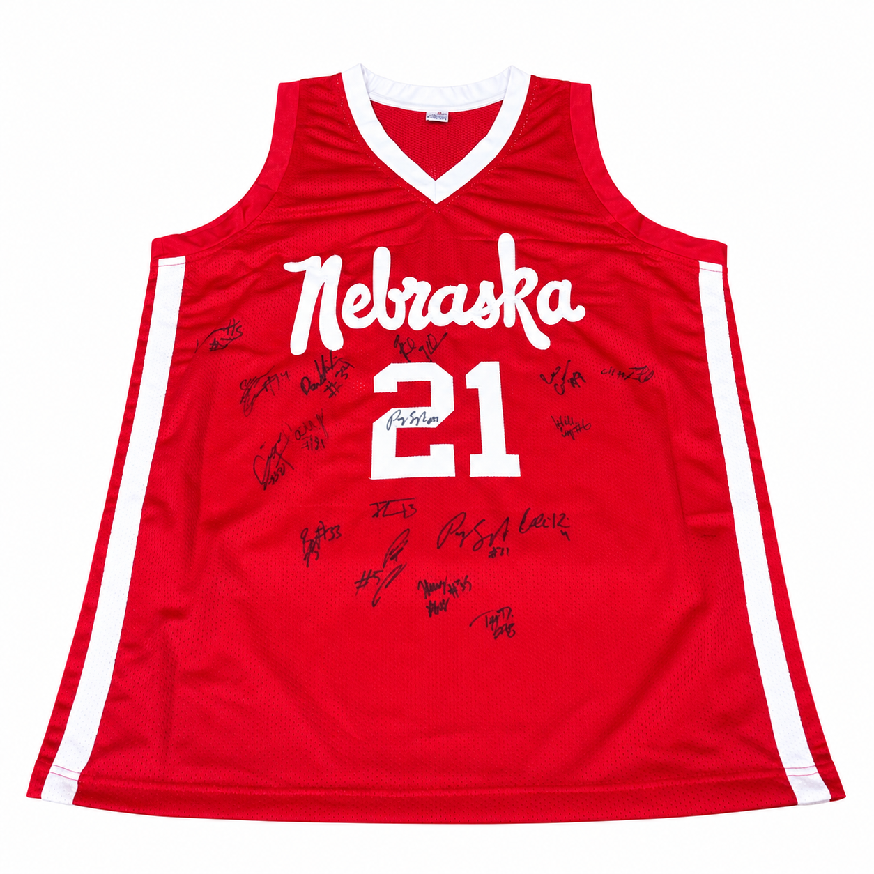 2026–2027 Nebraska Cornhuskers Basketball Team Signed Custom Jersey with Coach Fred Hoiberg — cleaned product photograph